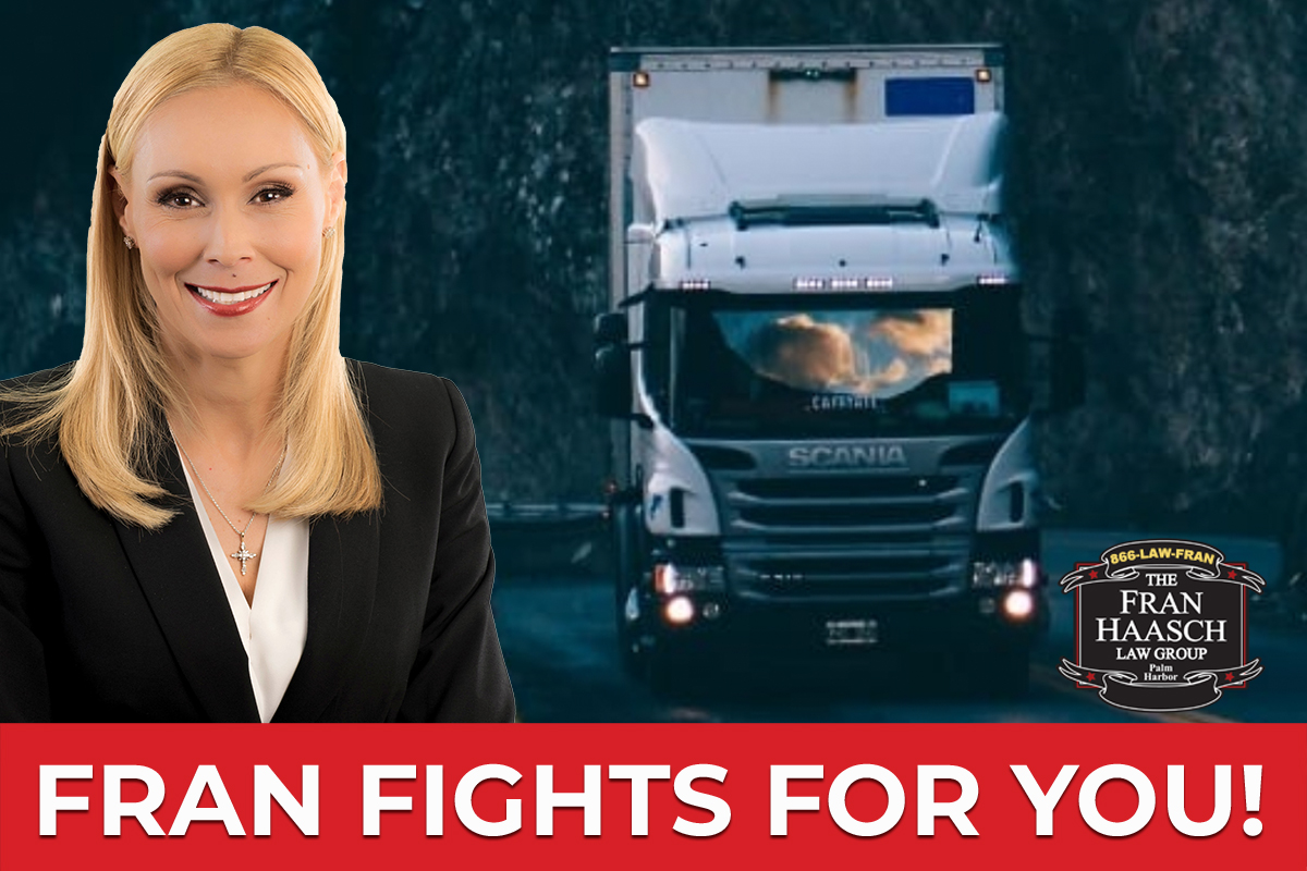 fran fights for you with front of semi truck as background