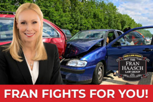 fran fights for you with car that rear ended another red car in background