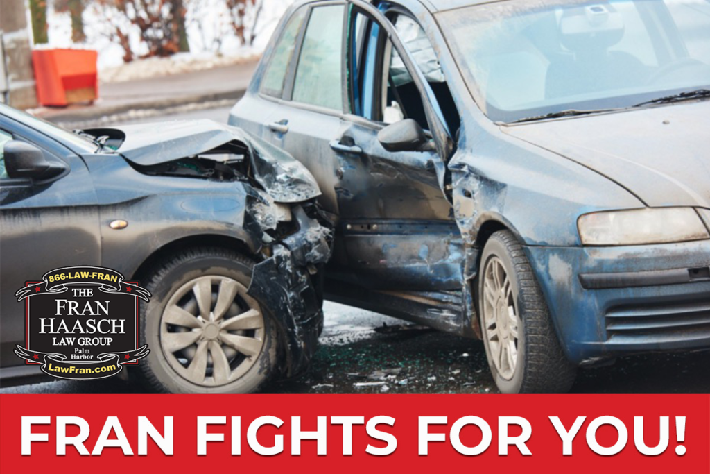 Fran fights for you image of two crashed cars in a t-bone