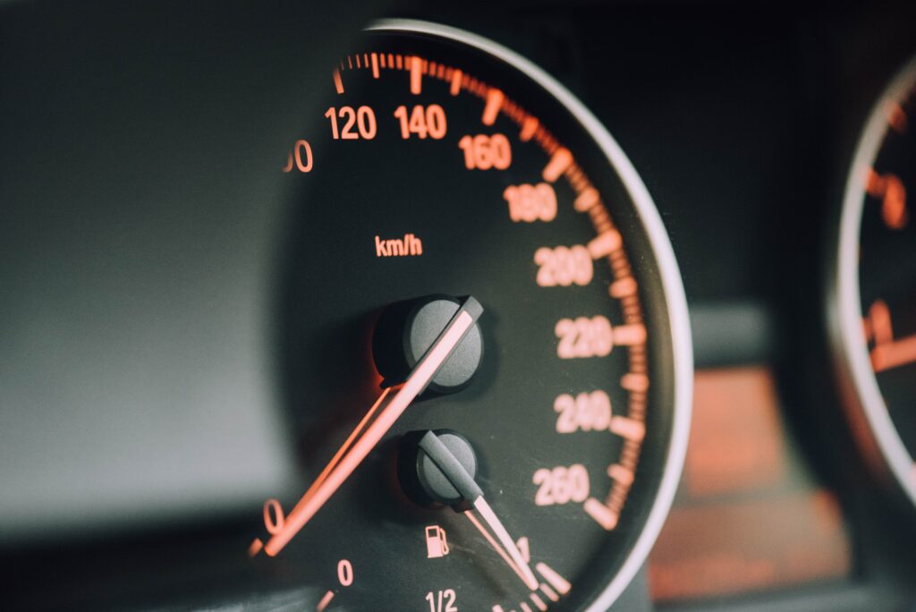 rental car dashboard speedometer 