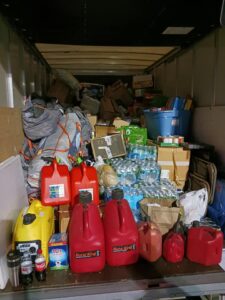 truckload of hurrcane relief supplies for hurricanne ian
