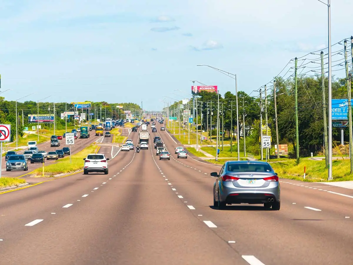 clearwater highway road with cars driving on it
