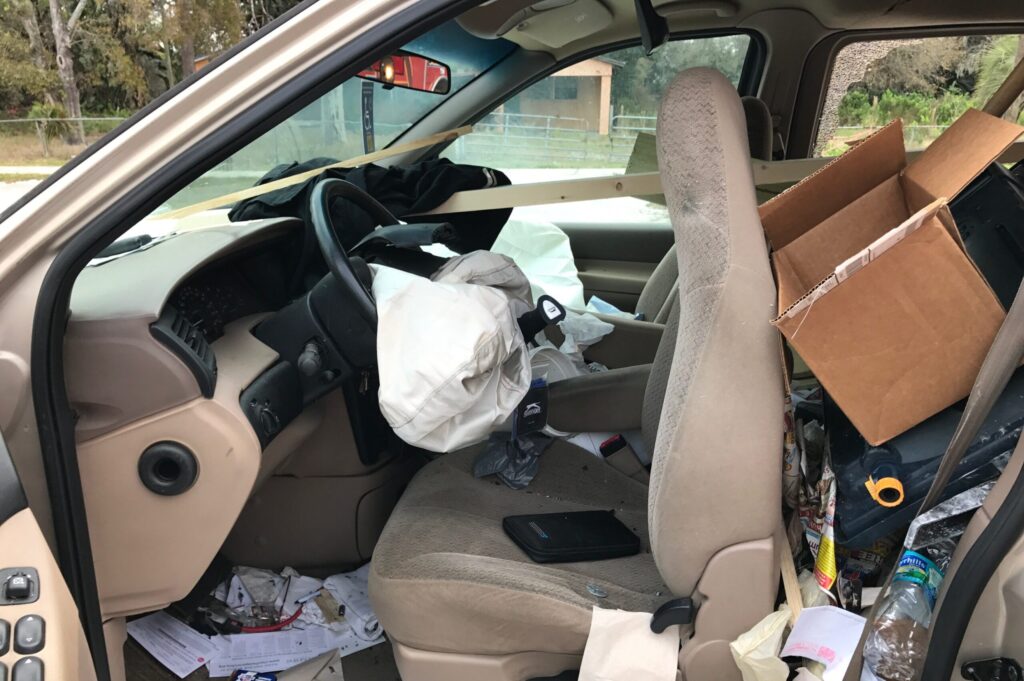 single vehicle crash drivers seat airbag deployed in clearwater
