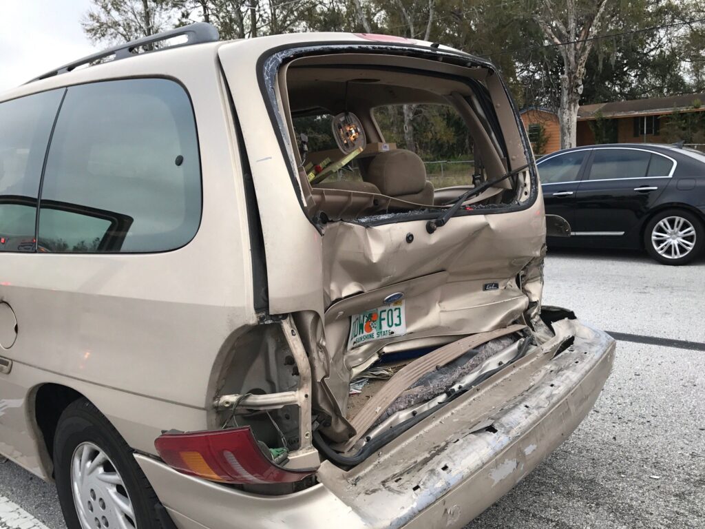 back of car rear ended in tampa florida