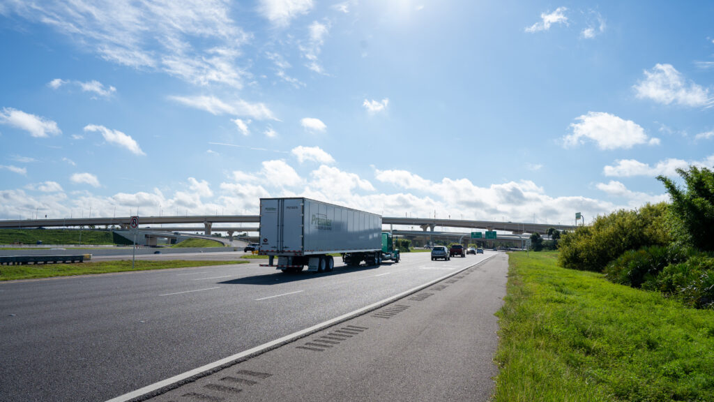 truck driving on a tampa highway